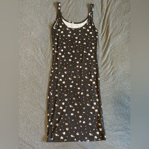 Black Floral Bodycon Dress